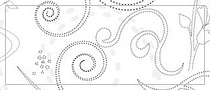 Floral and swirls Photoshop brushes, dashed outline