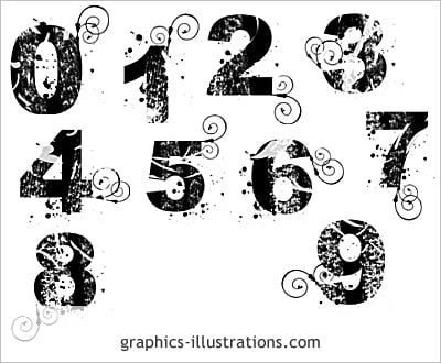 free photoshop brushes. Lite edition grunge numbers Photoshop brushes numbers set (please, 