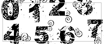 Lite edition grunge numbers Photoshop brushes numbers set (free download) - numbers only (set of 10)
