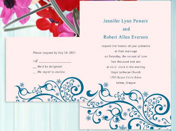 Wedding invitation, using Photoshop brushes
