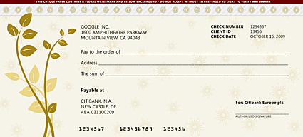 Google cheque redesing (by bsilvia)