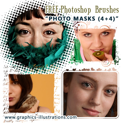 New Photoshop Brushes: Photo Masks (4+4)!