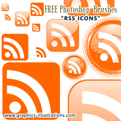 RSS Icons Photoshop Brushes Set