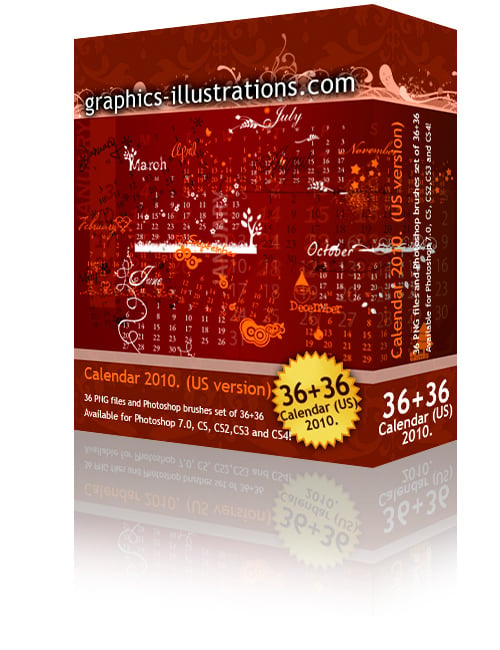 2010 Calendar Photoshop brushes