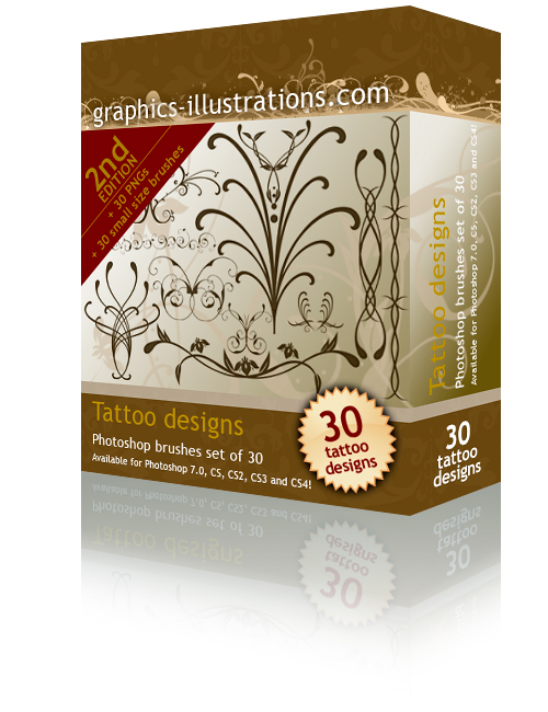 tattoo2ndeditionbox1 Tattoo designs Photoshop brushes set Second Edition 