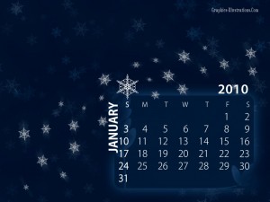 Free download: January 2010 Desktop Calendar Wallpaper