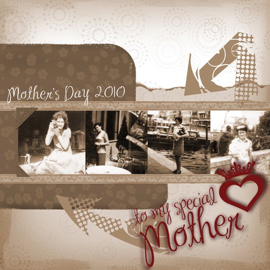 Mother's Day Digital Scrapbooking Quick Page