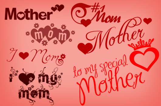 Mother's Day Photoshop Brushes - Digital Stamps