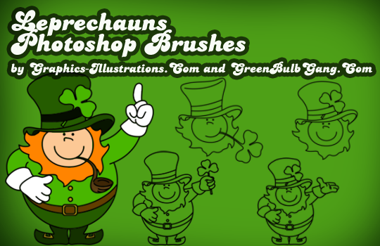 St. Patrick's Day Photoshop brushes - Leprechauns!