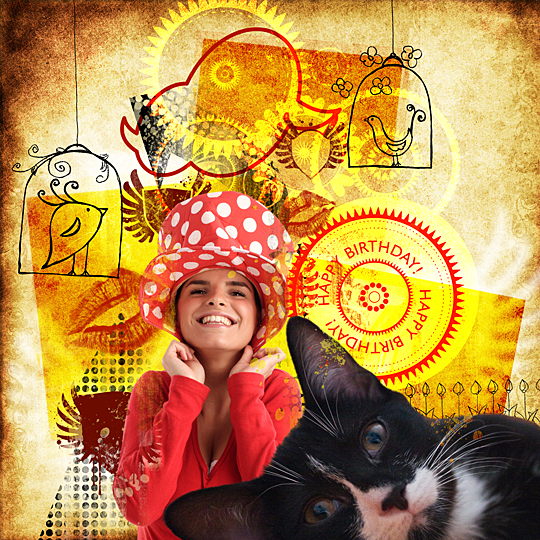 Funky Collage Birthday Card, Photoshop Tutorial