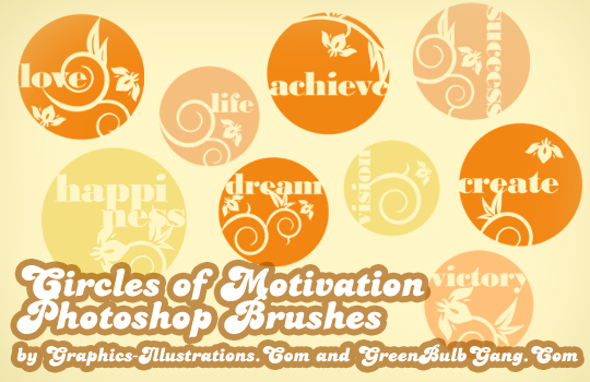 Circles of Motivation Photoshop brushes, free wordart