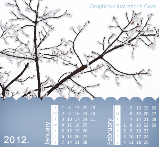 2012 Calendar Photoshop brushes set (3x12 - 36, US version) + 36 PNGs