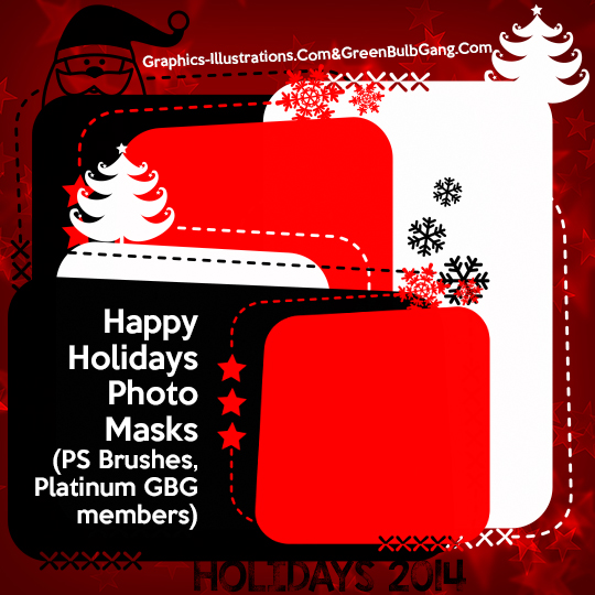 Happy Holidays (photomasks) Photoshop Brushes Set