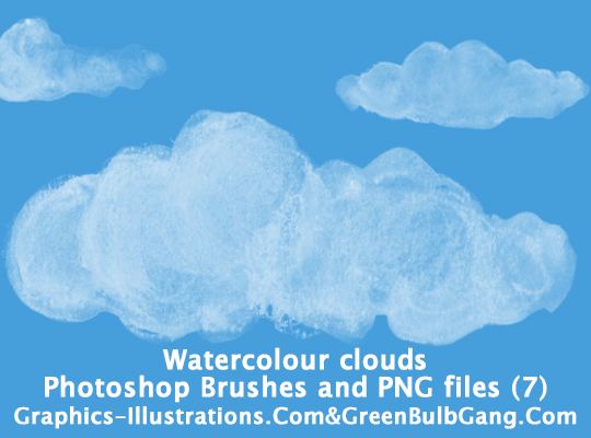 Watercolor Clouds digital brushes