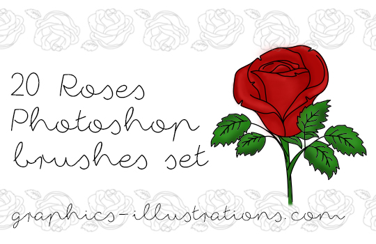 Roses Photoshop brushes set (20)