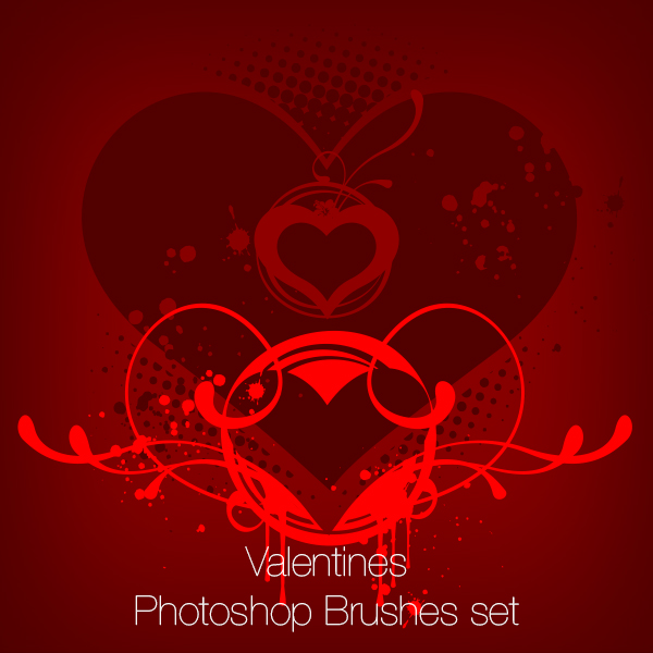 Valentine’s Hearts Set Photoshop Brushes