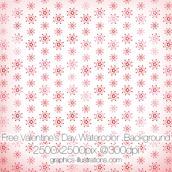 Valentine's Day Watercolor Hearts Pattern Background Free