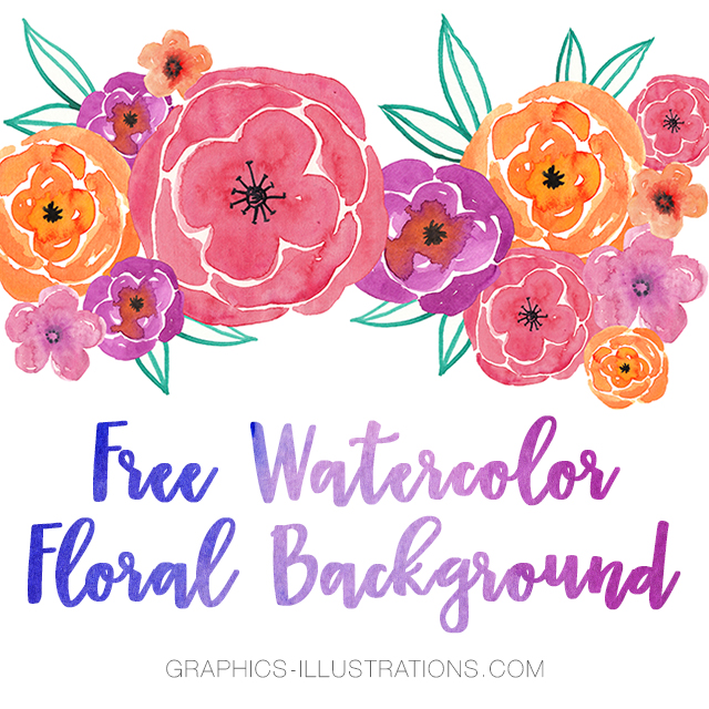 Watercolor Floral Background With Text Space, Free Download, Commercial Use