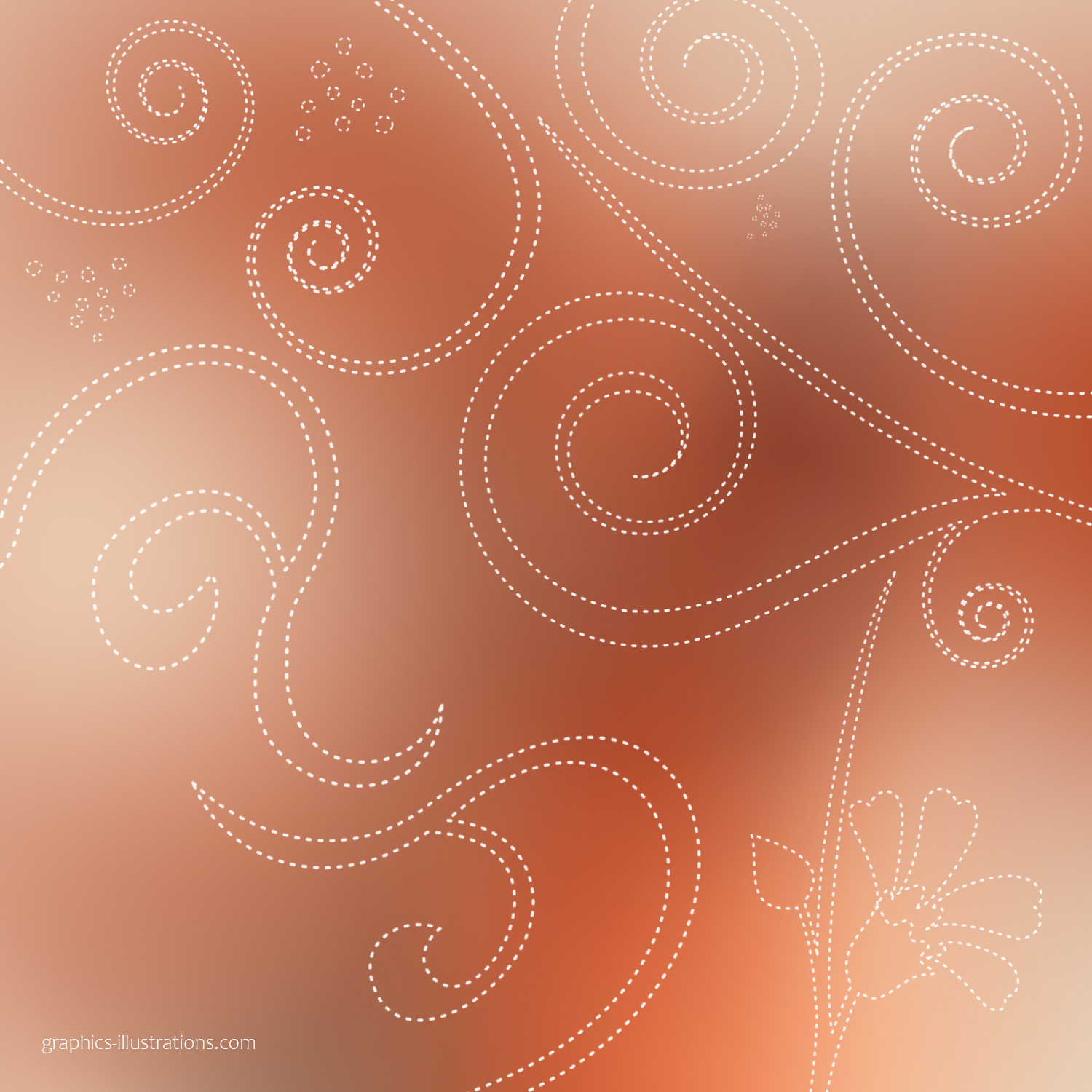 Free download Photoshop floral and swirls brushes, dashed outline