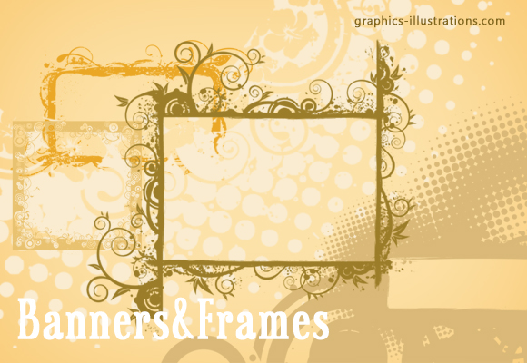 Photoshop Brushes for Digital Scrapbooks - New Banners and Frames