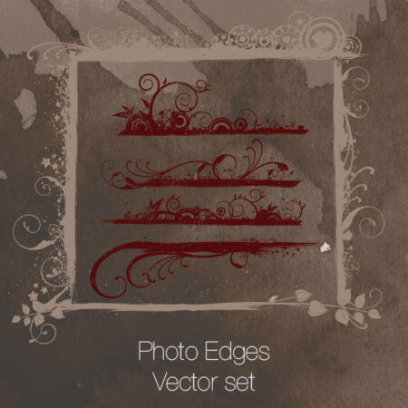 Vectors, 21 of them: Photo Edges (swirls and floral)