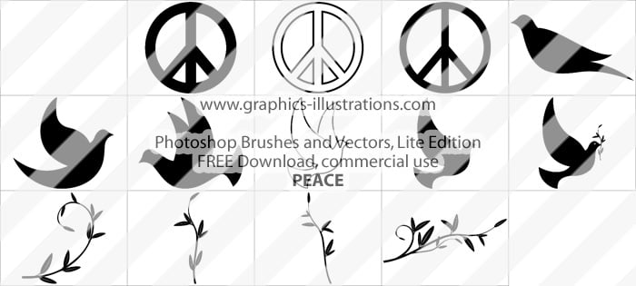 free download peace doves photoshop brushes
