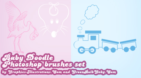 Baby Doodle Photoshop Brushes (png formats included)