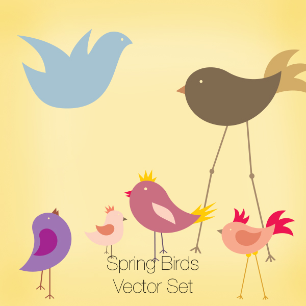 Illustrator Vector Set: Spring Birds (65)