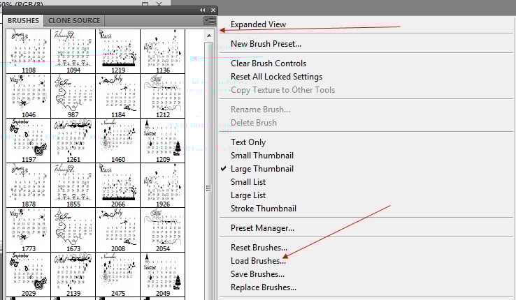 Loading Photoshop Brushes