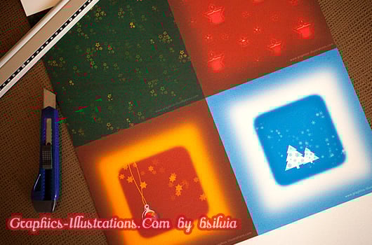 Christmas backgrounds for origami paper gift box
