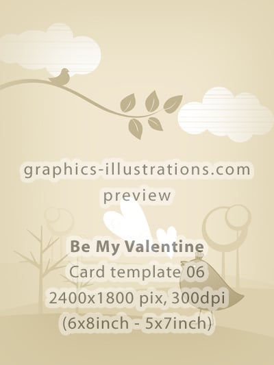 Valentine's Day Cards Design Templates Pack - 6 cards in pack