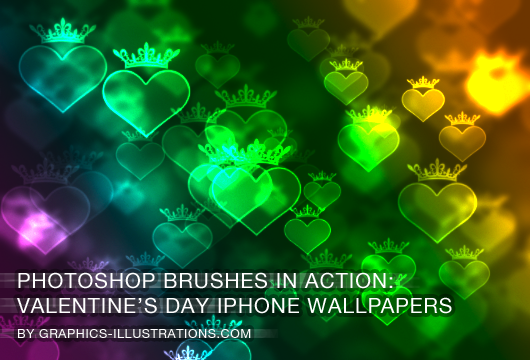 Photoshop brushes in action: valentine’s day iPhone Wallpapers