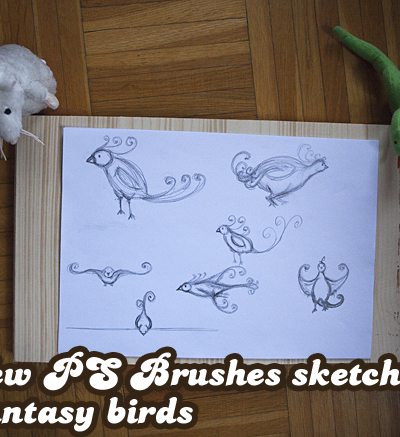 New PS Brushes sketch: Fantasy birds