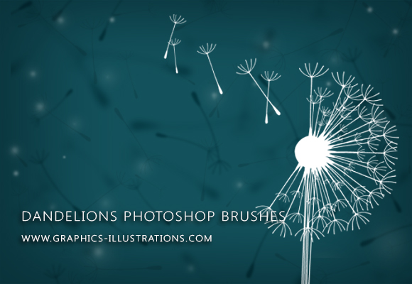 Dandelions Digital Stamps (Photoshop Brushes)