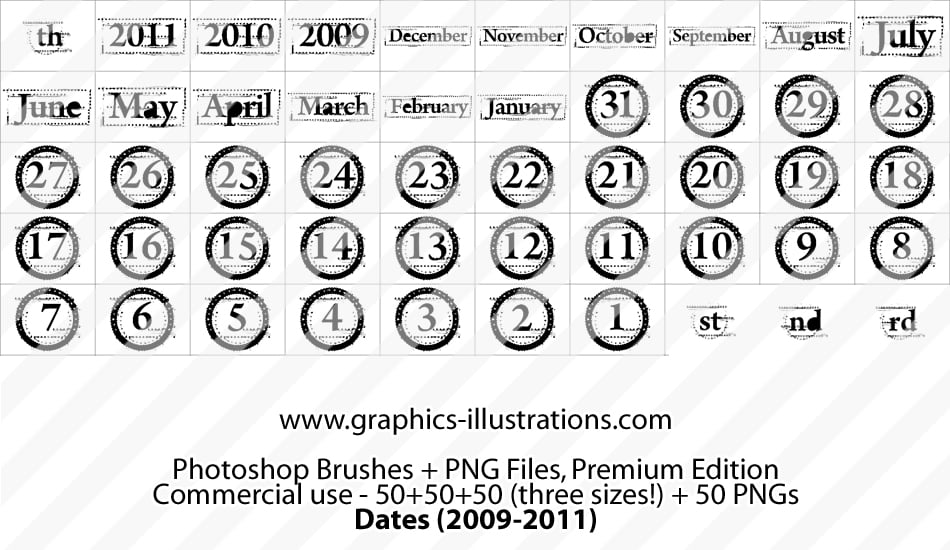 Photoshop Brushes - Dates
