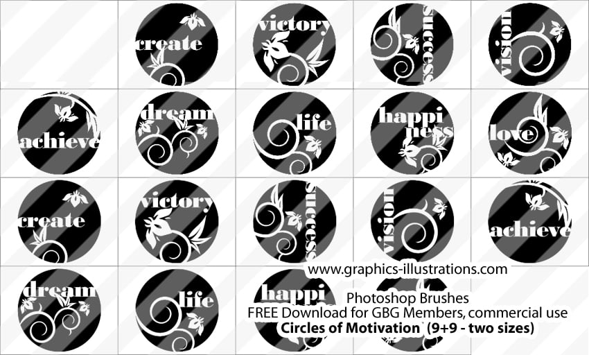 Circles of Motivation Photoshop brushes set