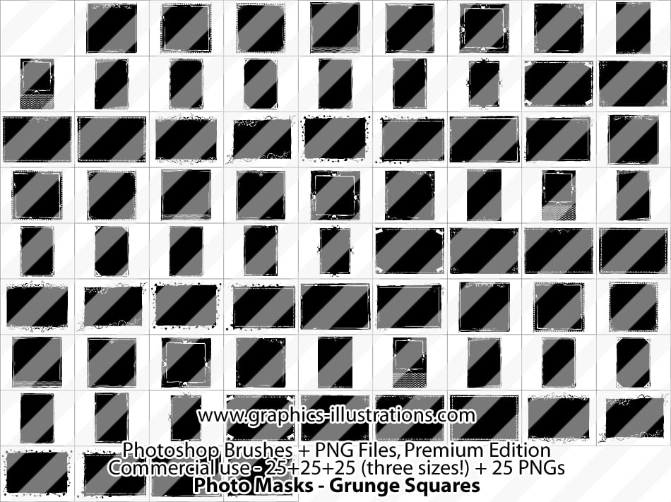 Grunge Squares Photo Masks Photoshop Brushes