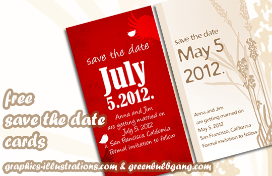 Save the date free card designs