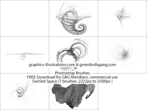 Swirled Space Photoshop Brushes