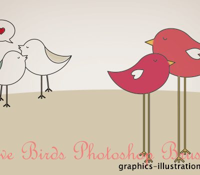 Love Birds Brushes set, 9 brushes in two variations - all in three size - available for Gold and Platinum GBG members