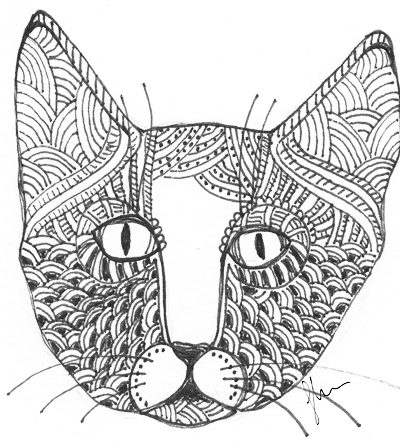 CatArt by bsilvia – Zentangle Cat. No. 2