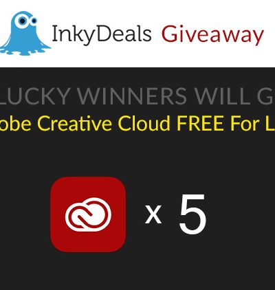 InkyDeals Giveaway: Win 5 x Full membership to Adobe Creative Cloud Free FOR LIFE!