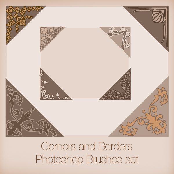 Corners and Borders Photoshop Brushes