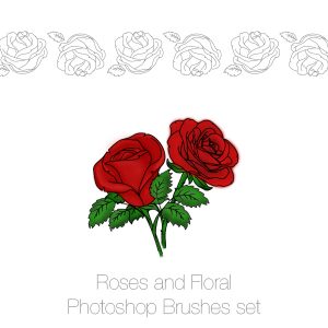 Roses and Floral Photoshop Brushes and PNGs pack