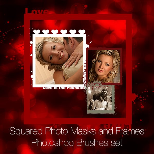 Squared Photo Masks and Frames Photoshop Brushes