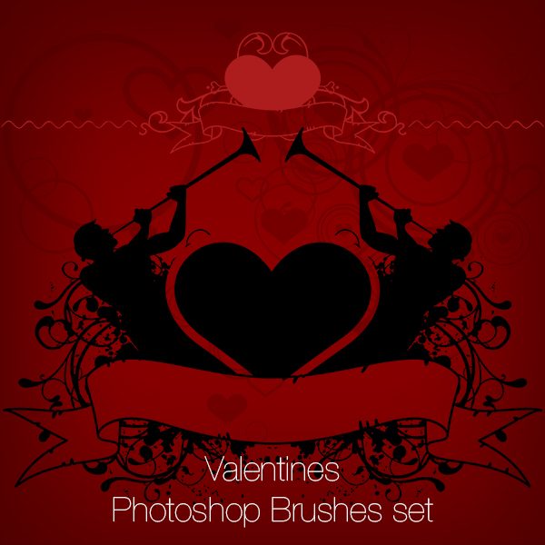 Valentine's Hearts Set Photoshop Brushes