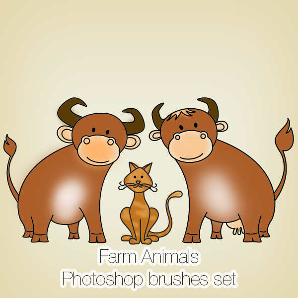 Farm Animals Photoshop Brushes