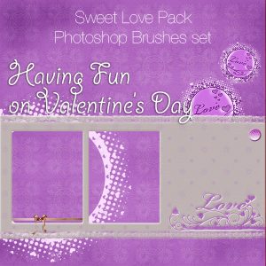 Sweet Love - Valentines Photoshop Brushes Pack