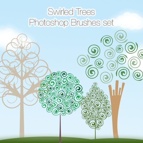 Swirled Trees Photoshop Brushes