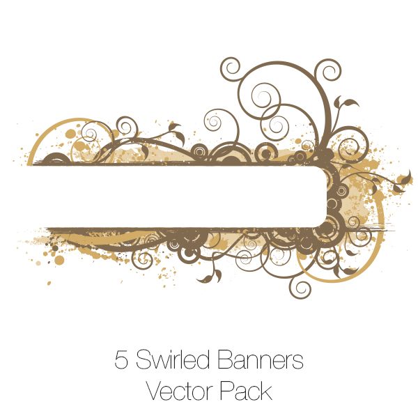 Swirled Banners Vector Pack
